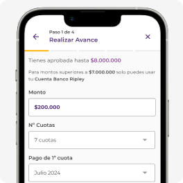 Simula el monto y el número de cuotas.