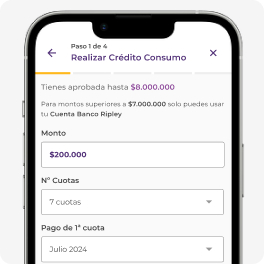 Simula el monto y el número de cuotas.