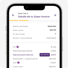 Confirma el detalle, autorízalo y tu Súper Avance ya está listo.