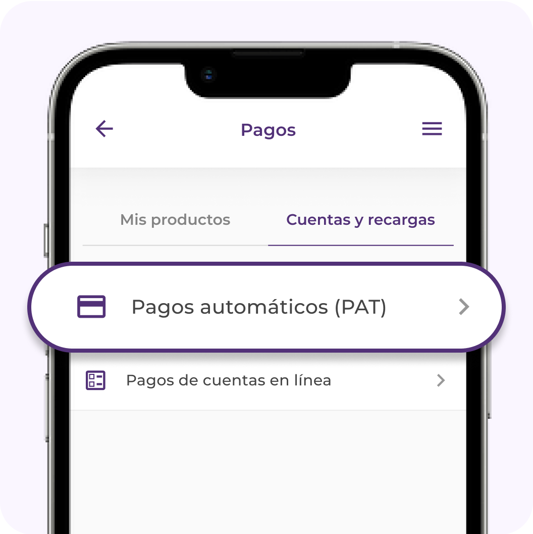 Selecciona pagos automáticos.